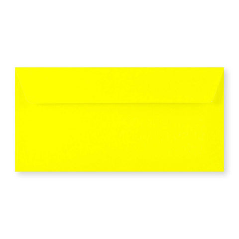 DL Yellow 90gsm Peel & Seal Neon Envelope (110 x 220mm) - NEONYWDL - Envelopes.co.uk