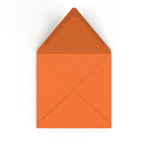 Flame Orange British Made 100gsm Gummed V - Flap Envelope (155 x 155mm) - CU155OR - Envelopes.co.uk