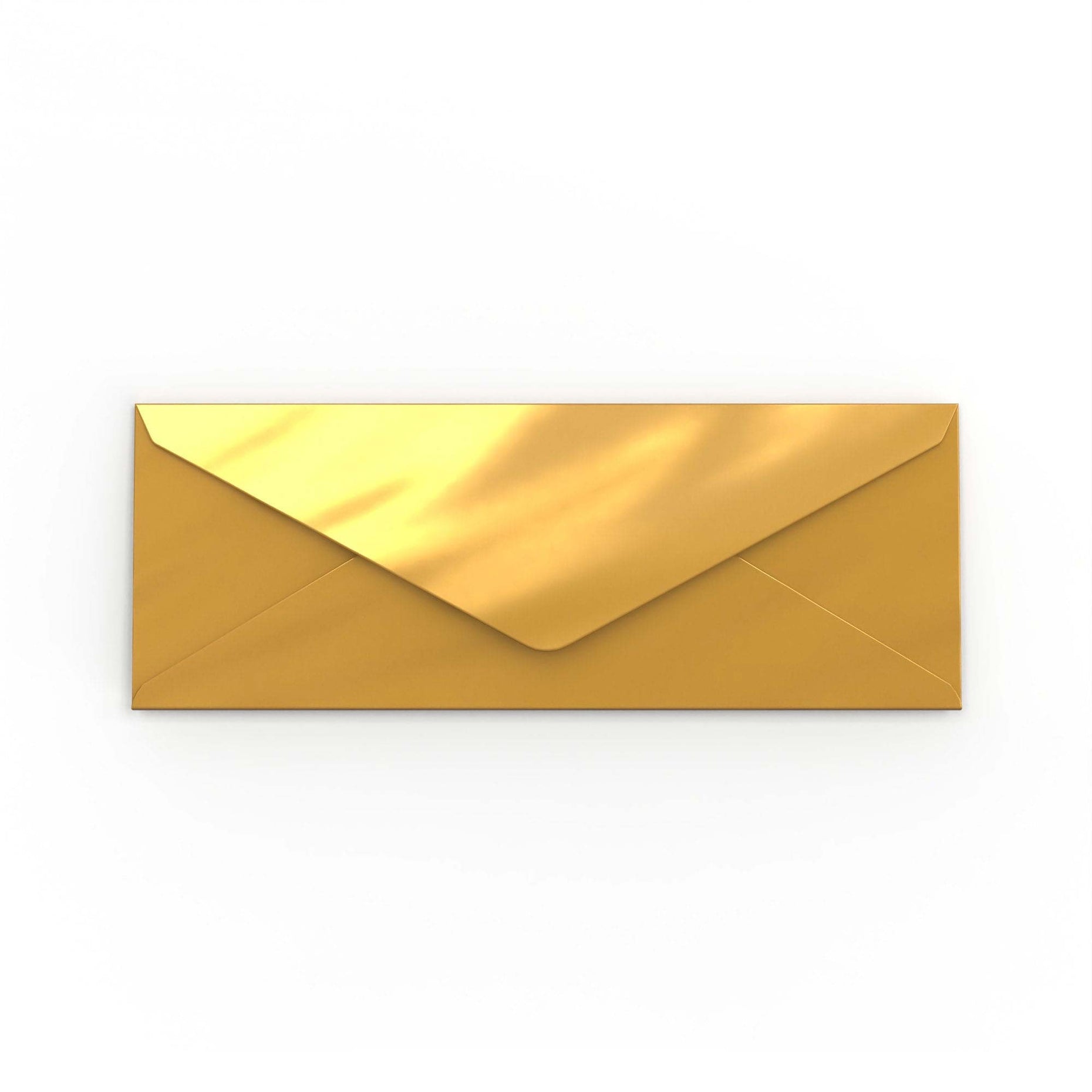 Metallic Gold 100gsm Gummed V-Flap Envelope (80 x 215mm) – Envelopes.co.uk