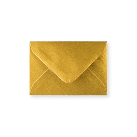 Metallic Gold 100gsm Gummed V - Flap Greeting Card Envelope (70 x 100mm) - D0470100 - Envelopes.co.uk