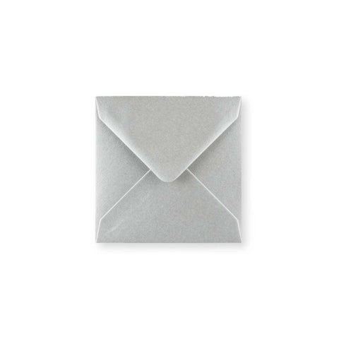 Metallic Silver 100gsm Gummed V - Flap Greeting Card Envelope (116 x 116mm) - E05116 - Envelopes.co.uk