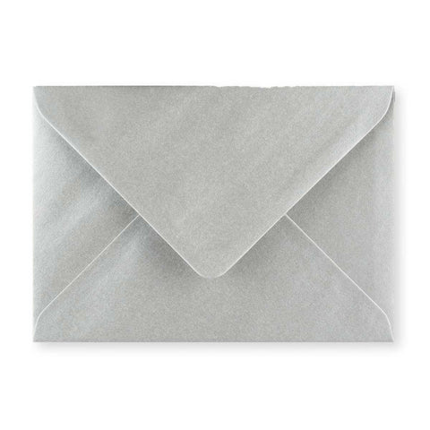 Metallic Silver 100gsm Gummed V - Flap Greeting Card Envelope (125 x 175mm) - E05125 - Envelopes.co.uk