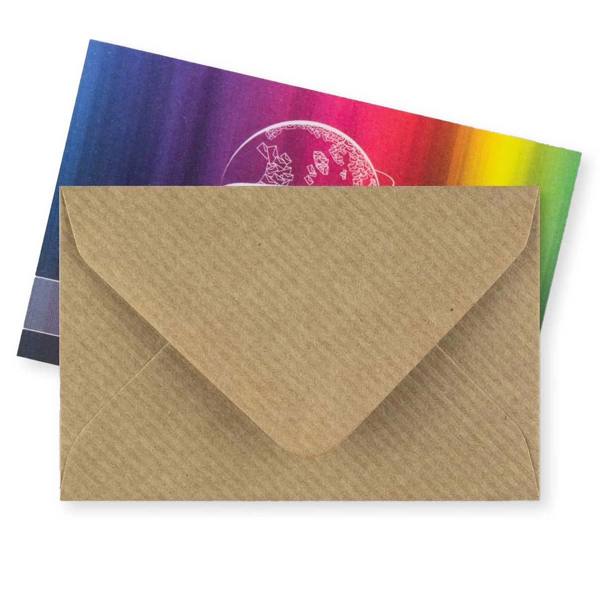 Ribbed Kraft 100gsm Gummed V-Flap Greeting Card Envelope (62 x 94mm ...