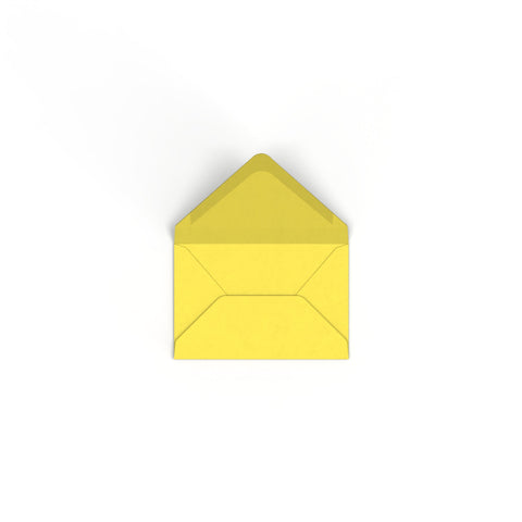 Sunflower Yellow British Made 120gsm Gummed V - Flap Envelope (62 x 94mm) - CU62SY - Envelopes.co.uk