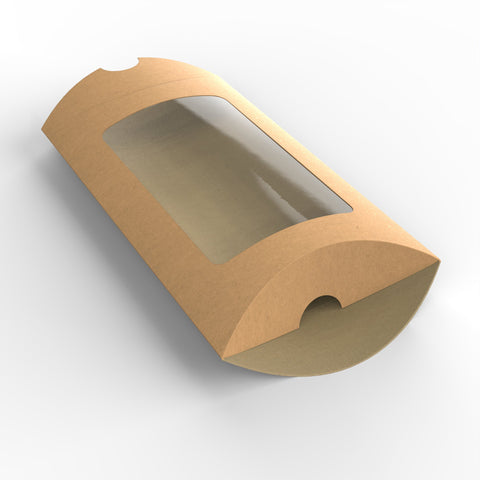 Windowed Pillow Boxes - PB110K - W - Envelopes.co.uk
