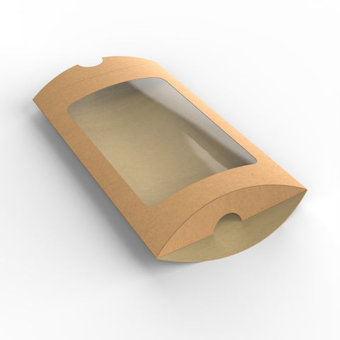 Windowed Pillow Boxes - PB114K - W - Envelopes.co.uk